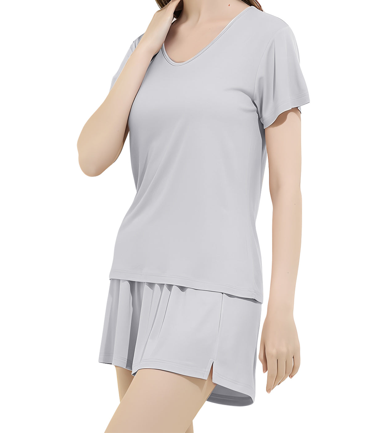 Women's Pajamas Casual Lounge Wear Comfy Sleep Outfits 2 Piece PJ Sets Gift Fabrics, Top and Shorts 2 pcs