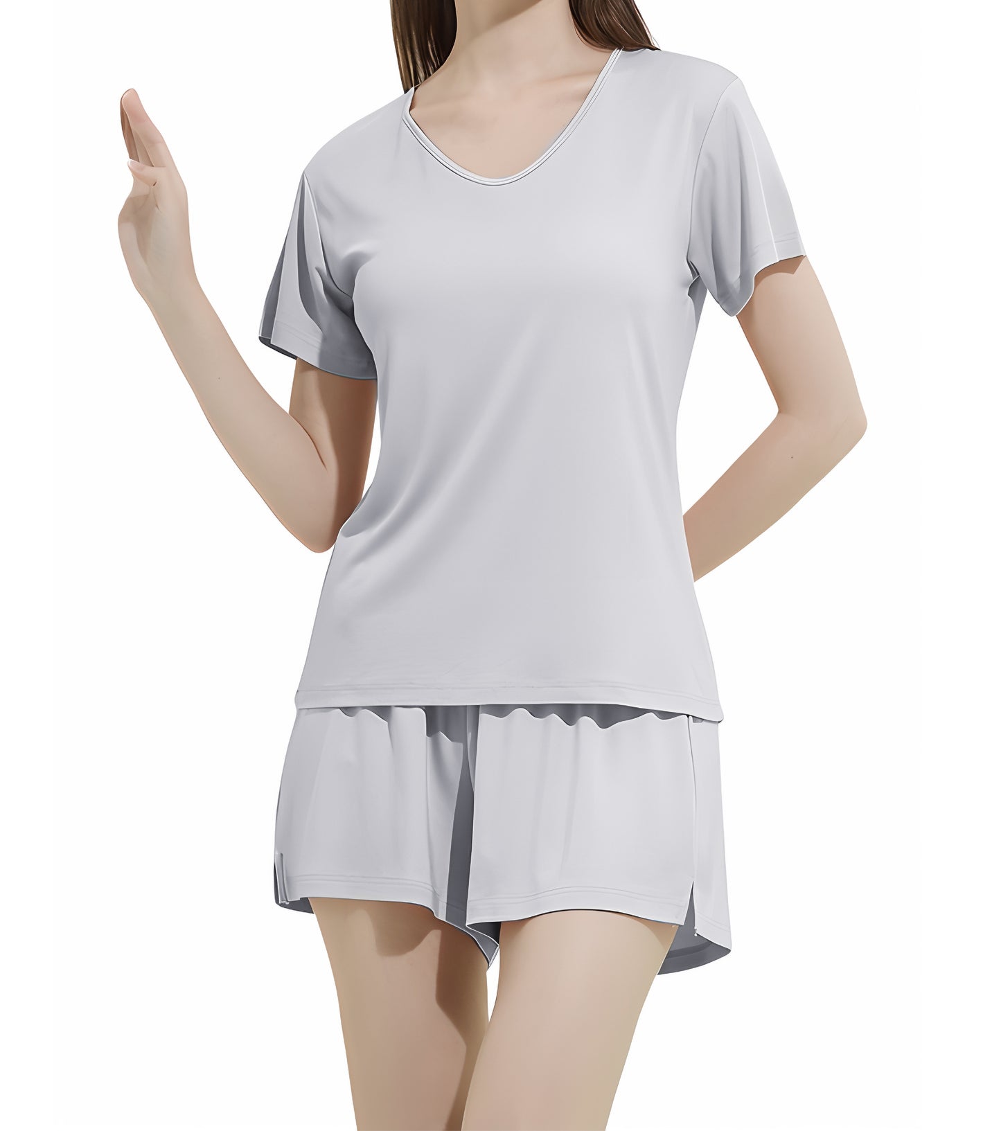 Women's Pajamas Casual Lounge Wear Comfy Sleep Outfits 2 Piece PJ Sets Gift Fabrics, Top and Shorts 2 pcs