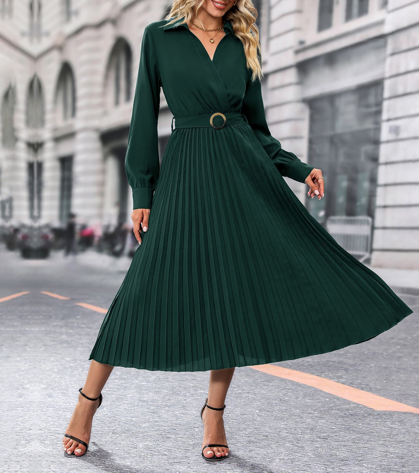 Womens Spring Fall Formal Dresses, Long Sleeve Smocked Long Dress, Boutique Wedding Guest Party Dress